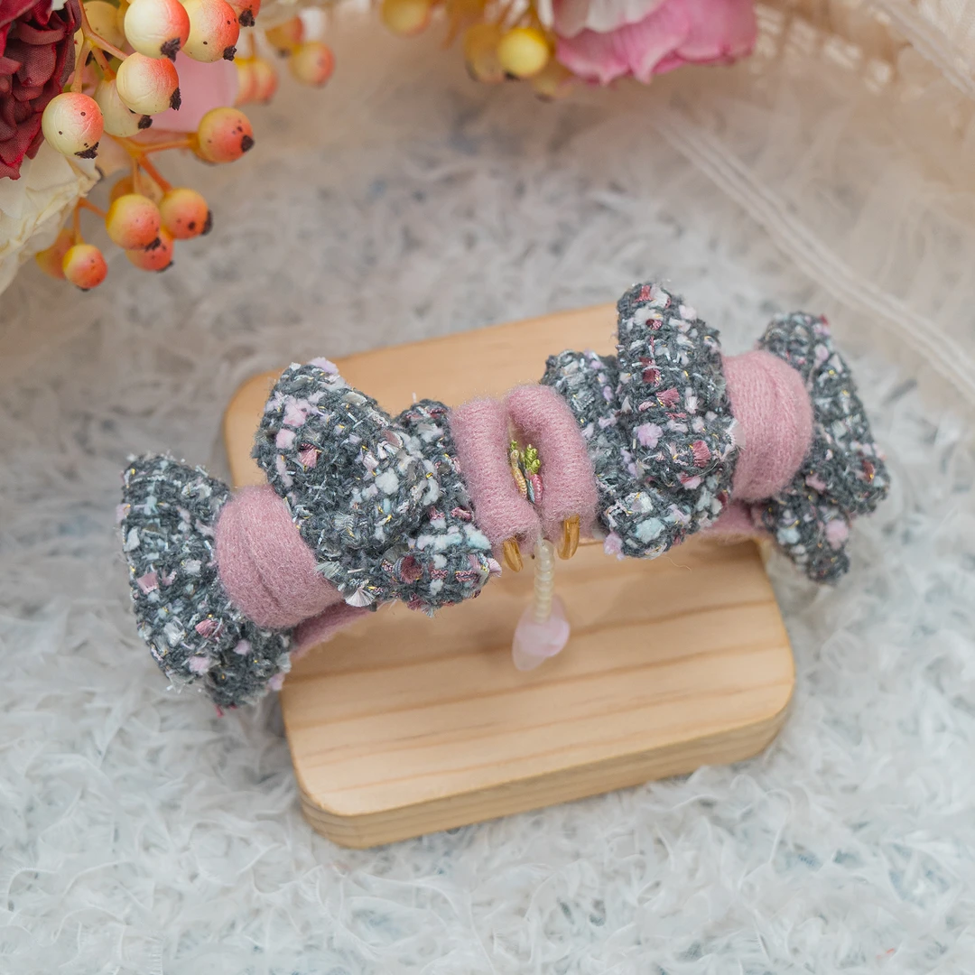 饰阿梁2667 小香风丸子抓头饰成人儿童发夹发饰气质百搭手工素款