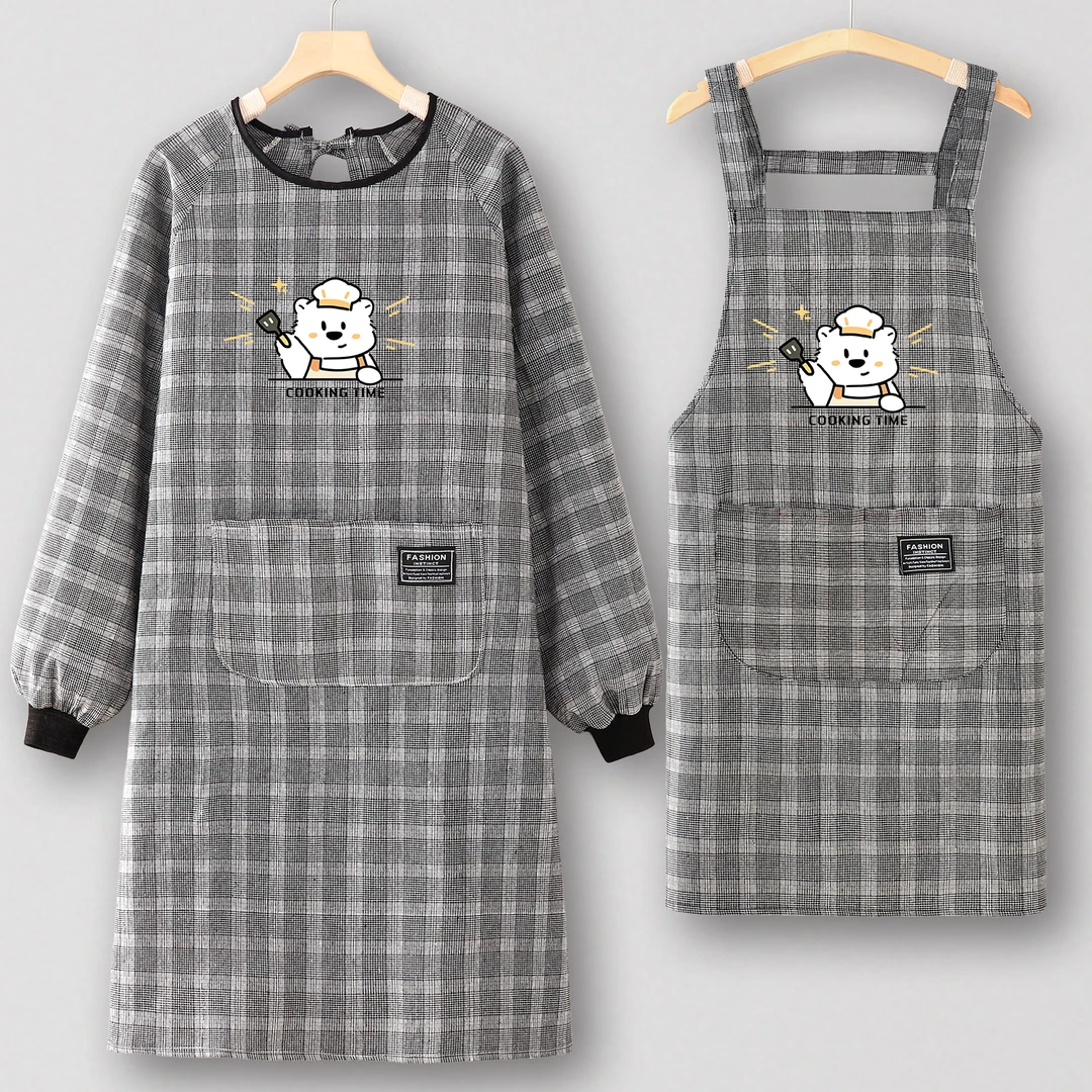 围裙摆摊年轻人厨房家用烧饭罩衣女新款大人定制上班专用男工作服