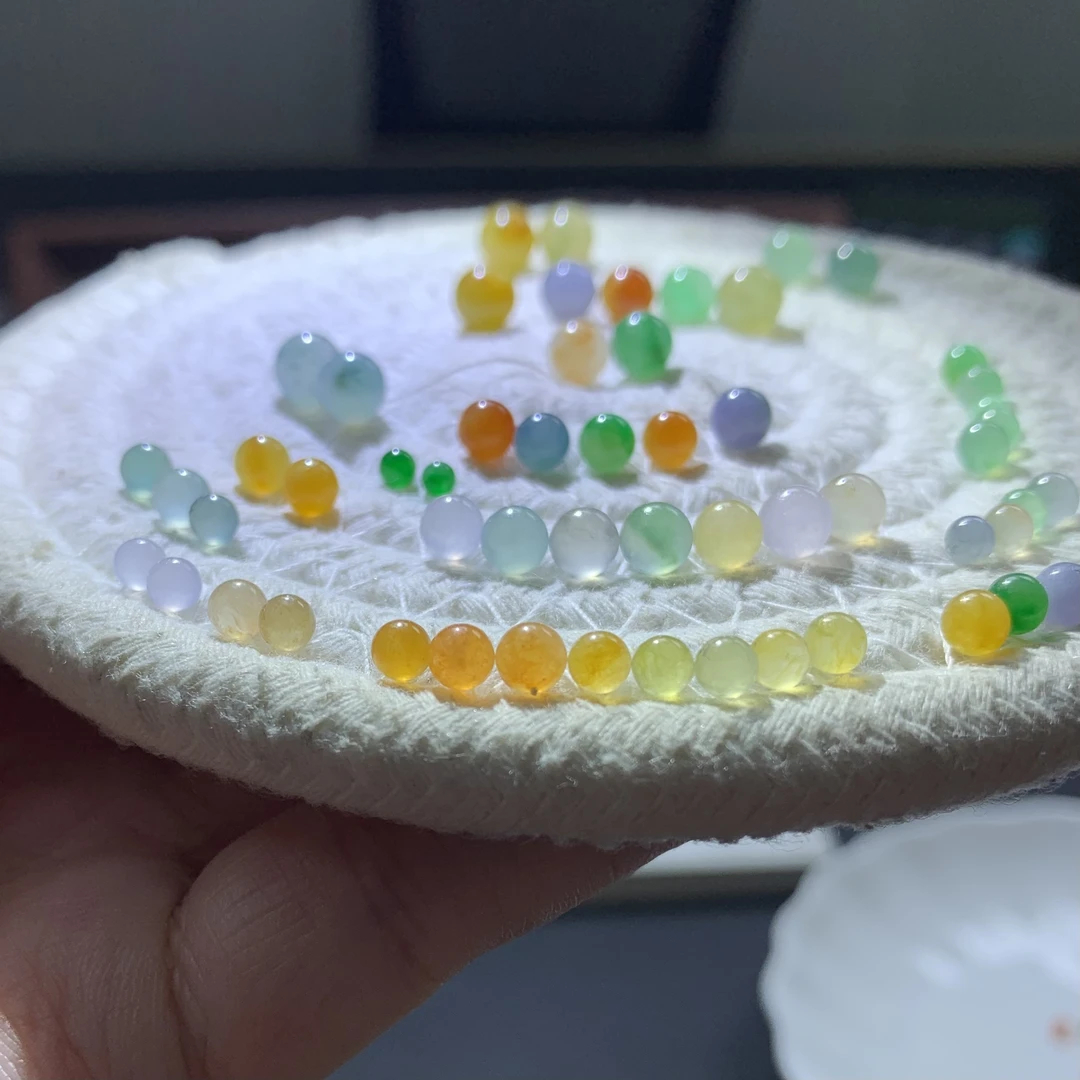 【宝珠翡翠】勿拍此链接 天然缅甸翡翠A货 3-6mm 多样性发货 发其一