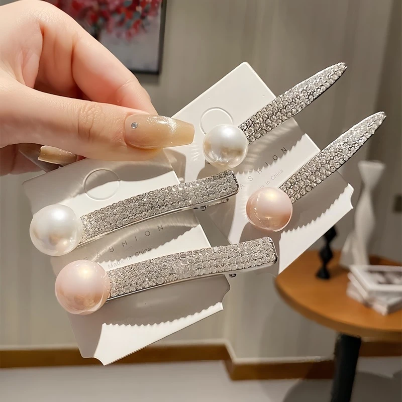 新款超闪满钻珠珠刘海边夹韩版可爱侧边夹简约百搭水钻碎发夹发卡