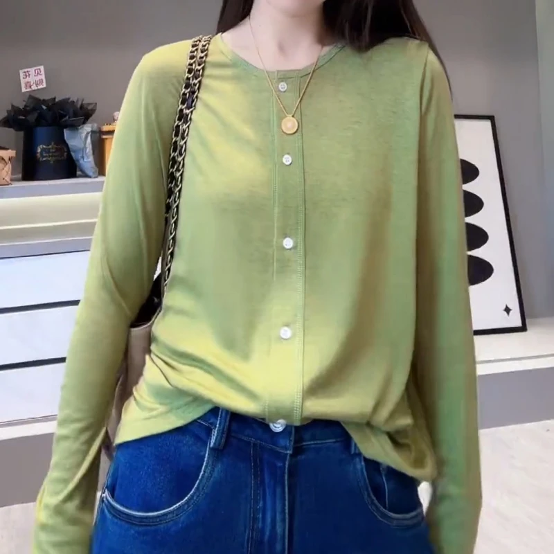 秋季圆领时尚休闲外搭针织上衣LK2507010