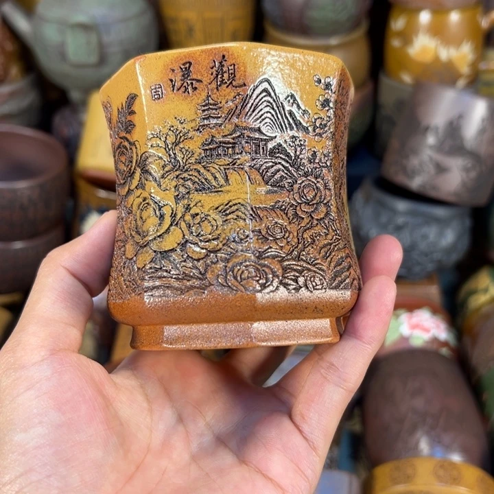 紫砂茶杯宜兴紫砂杯子