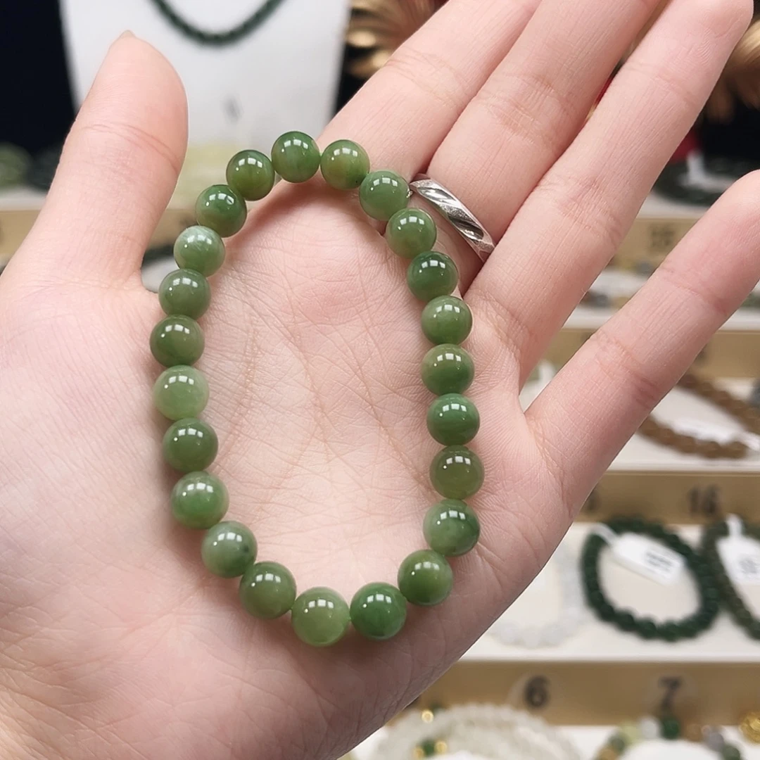 镜***音和田玉未镶嵌手串