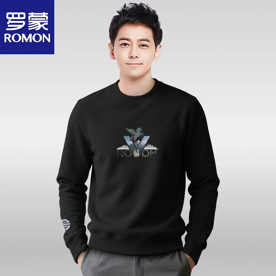 Romon/罗蒙中年男士休闲卫衣男款爆款2025新款秋季男装长袖男外套