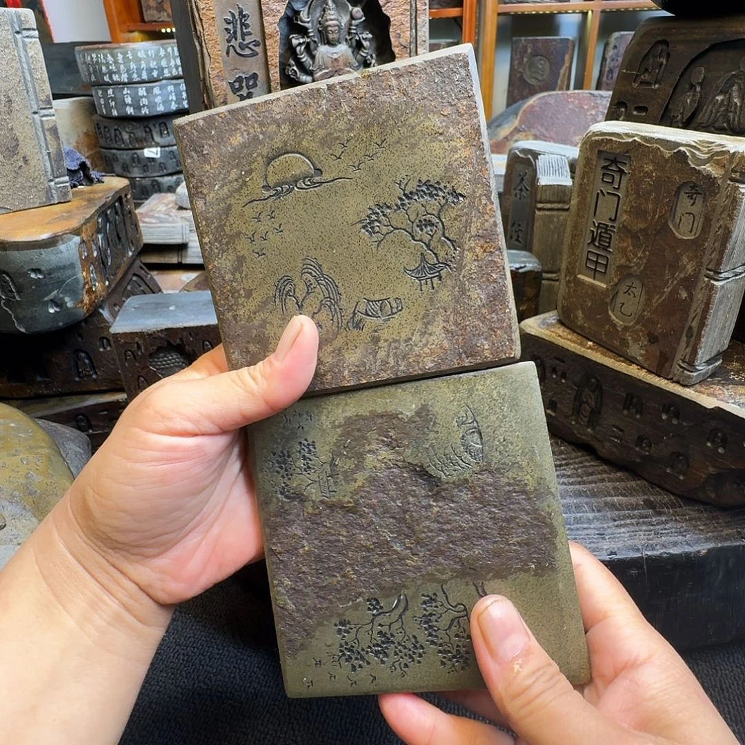 歙砚石刻壶承壶承