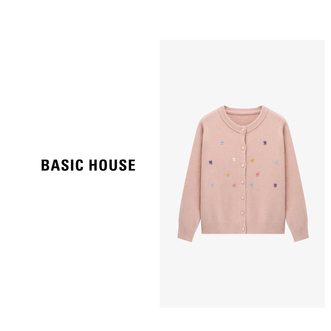 【芋总专属】Basic House/百家好开衫刺绣洋气女生毛衣B06245C4422