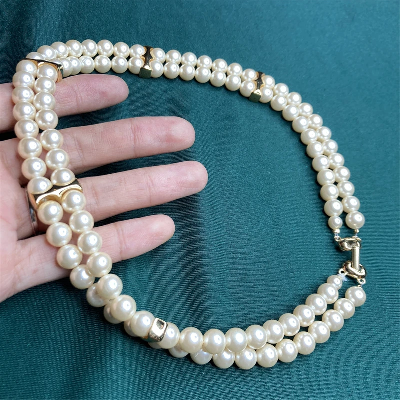 合金项链 napier双层珠珠项链1-2【2070205-041】