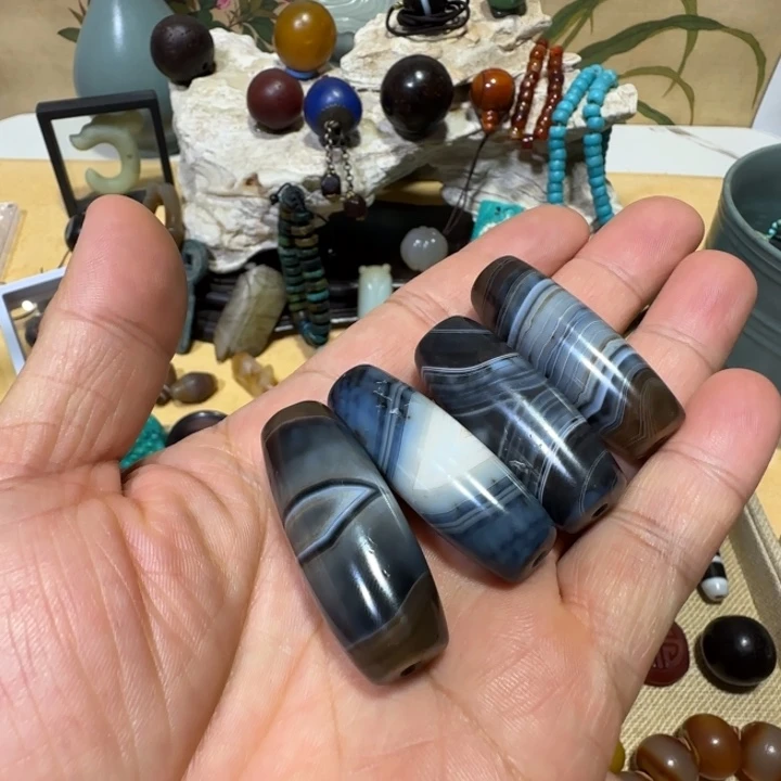 龙***步瓷器摆件手工珠子