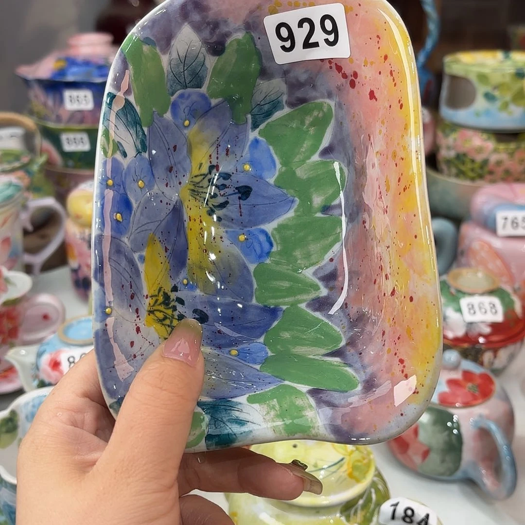 瓷片景德镇手绘高温釉下彩陶瓷茶具