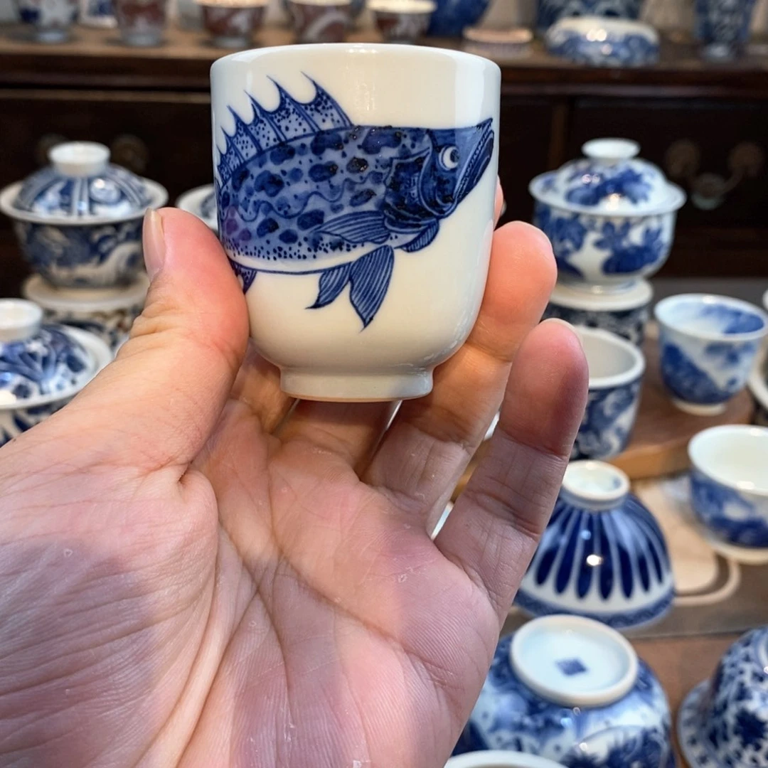 瓷片杜*藤鳜鱼闻香杯