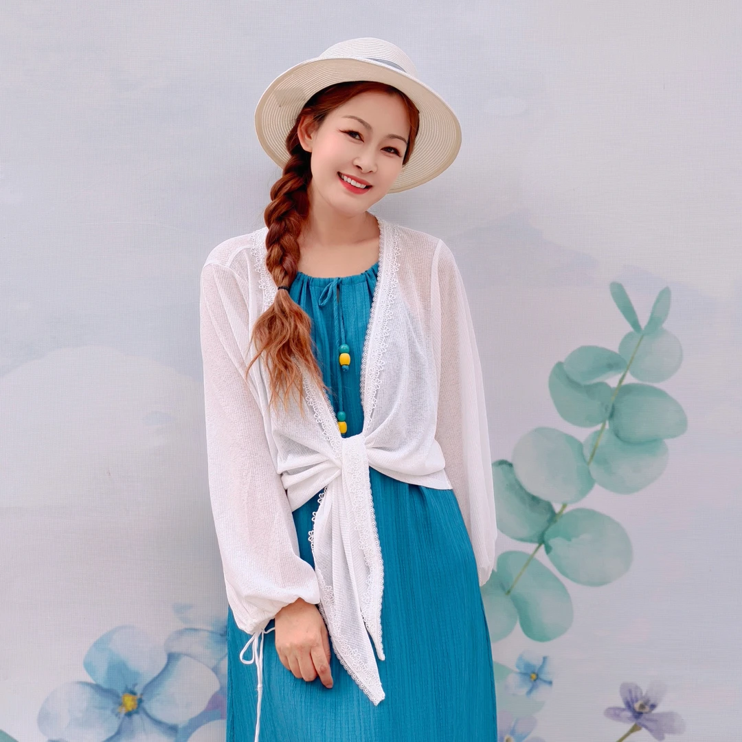 【董艺旅行穿搭】白百合·防晒针织开衫白色旅游度假拍照必备