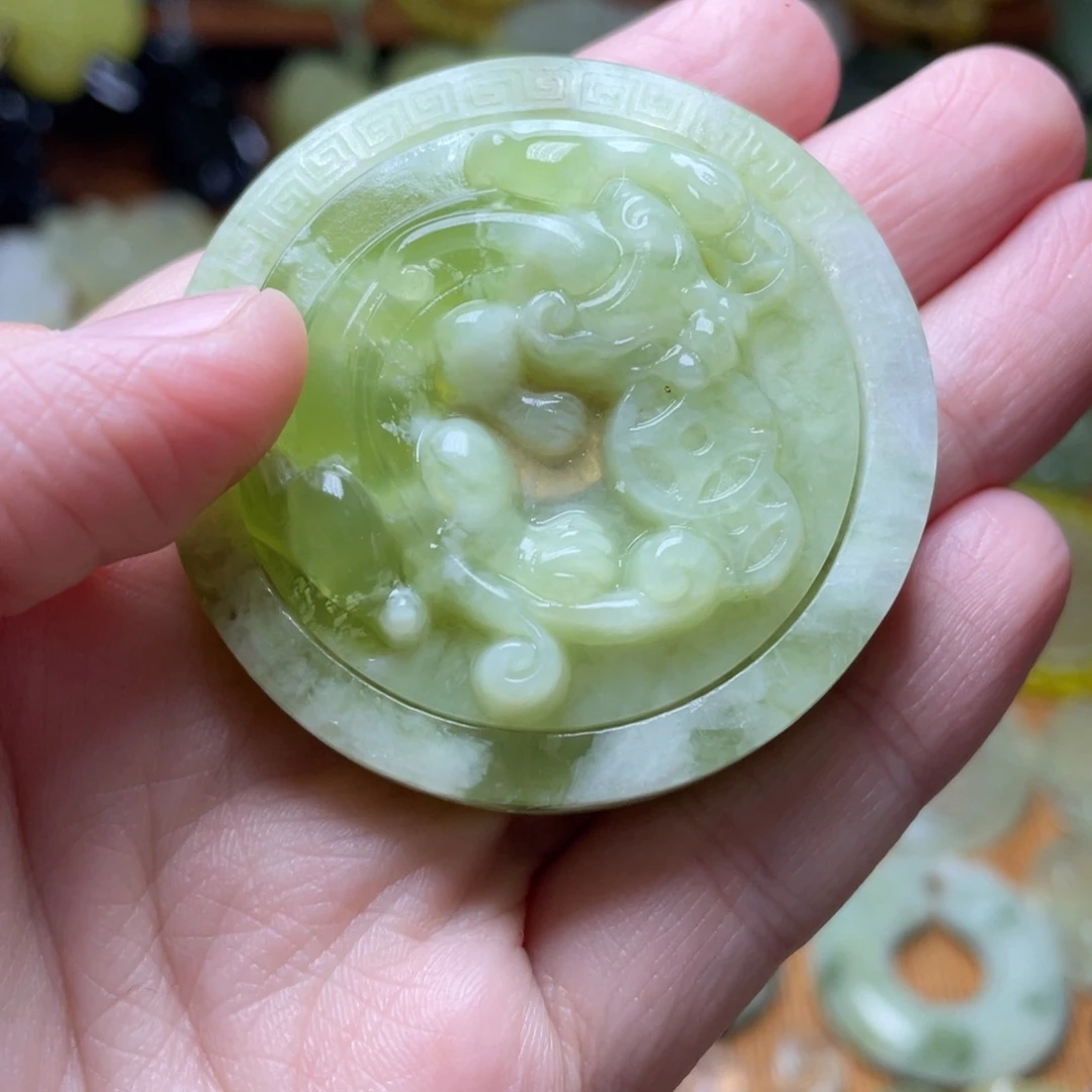 岫玉未镶嵌岫玉手把件