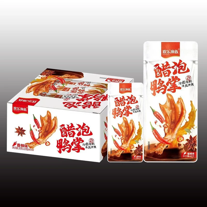 欢乐渔族醋泡柠檬鸭掌香辣熟食开胃即食卤制清香特产休闲小吃零嘴