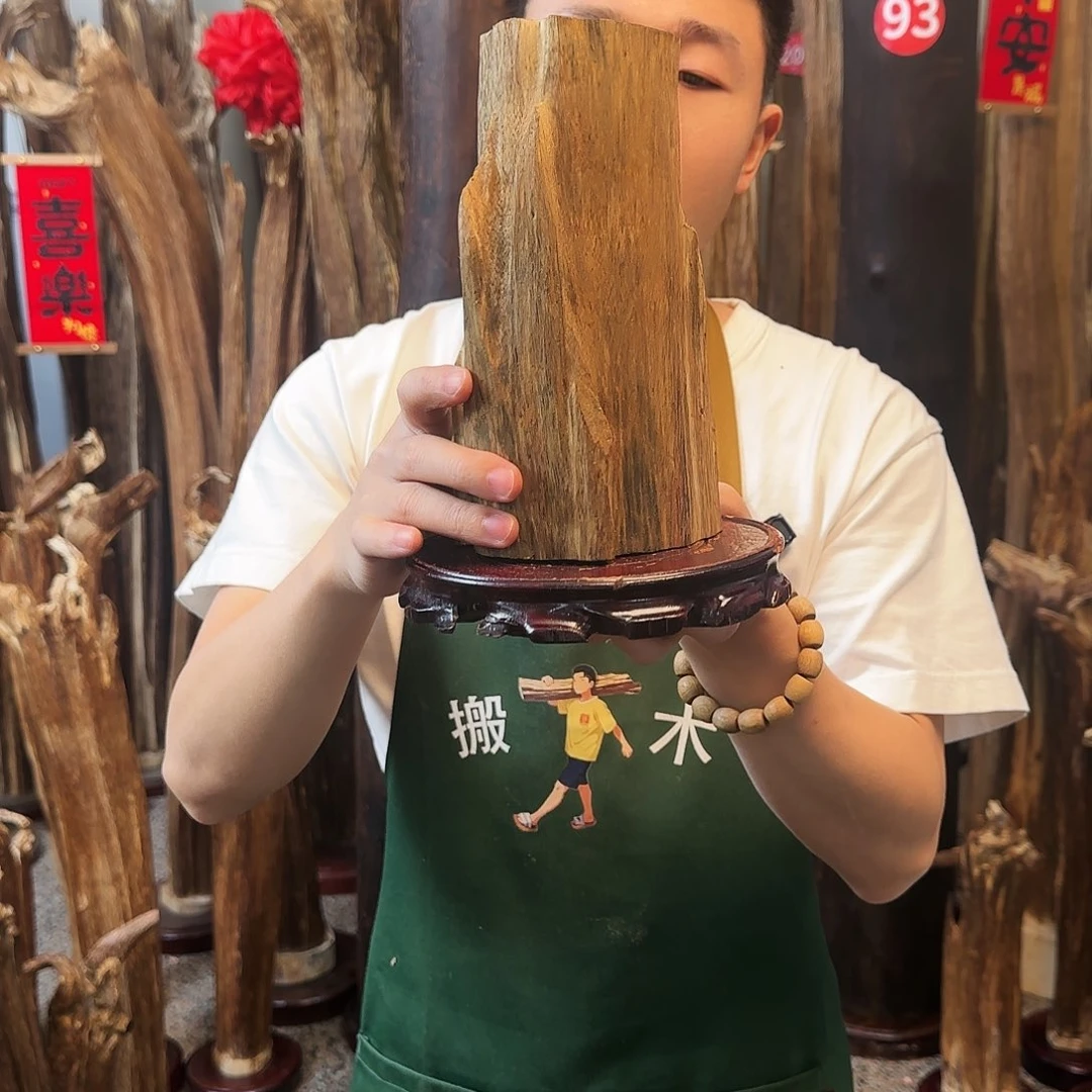 沉香摆件天然沉香原木摆件➕底座