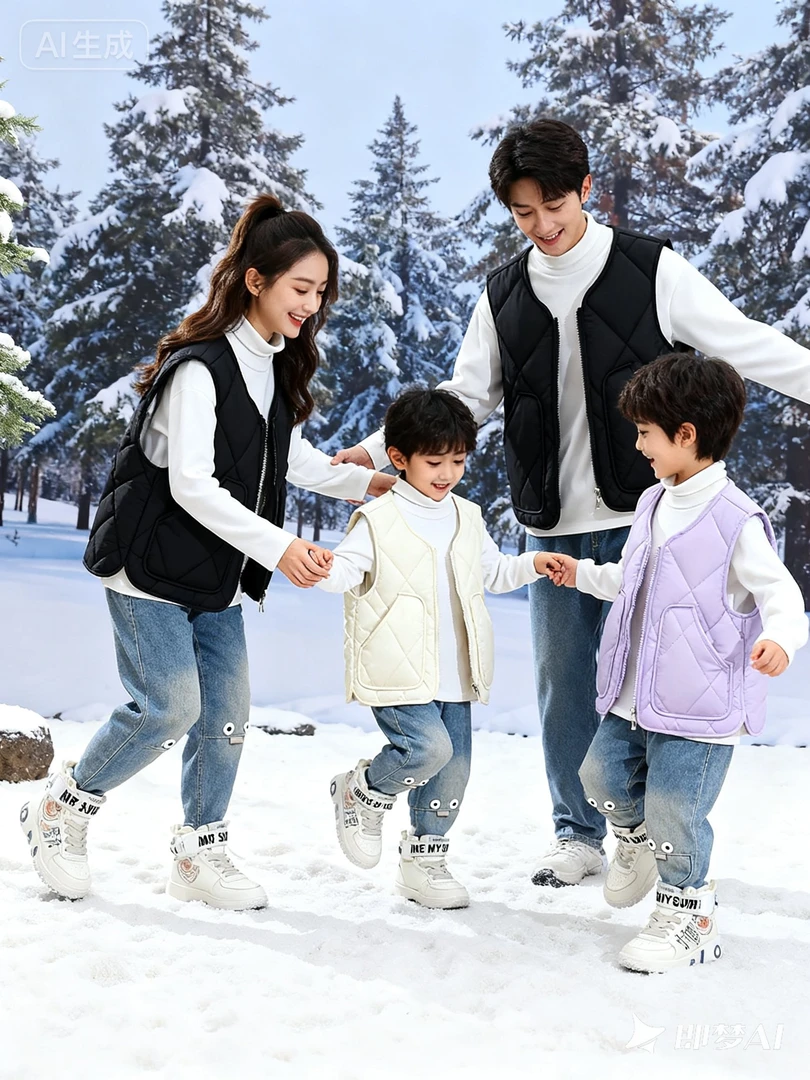 【亲子马甲】学院风休闲风立领马甲男冬季男童常规纯色外穿