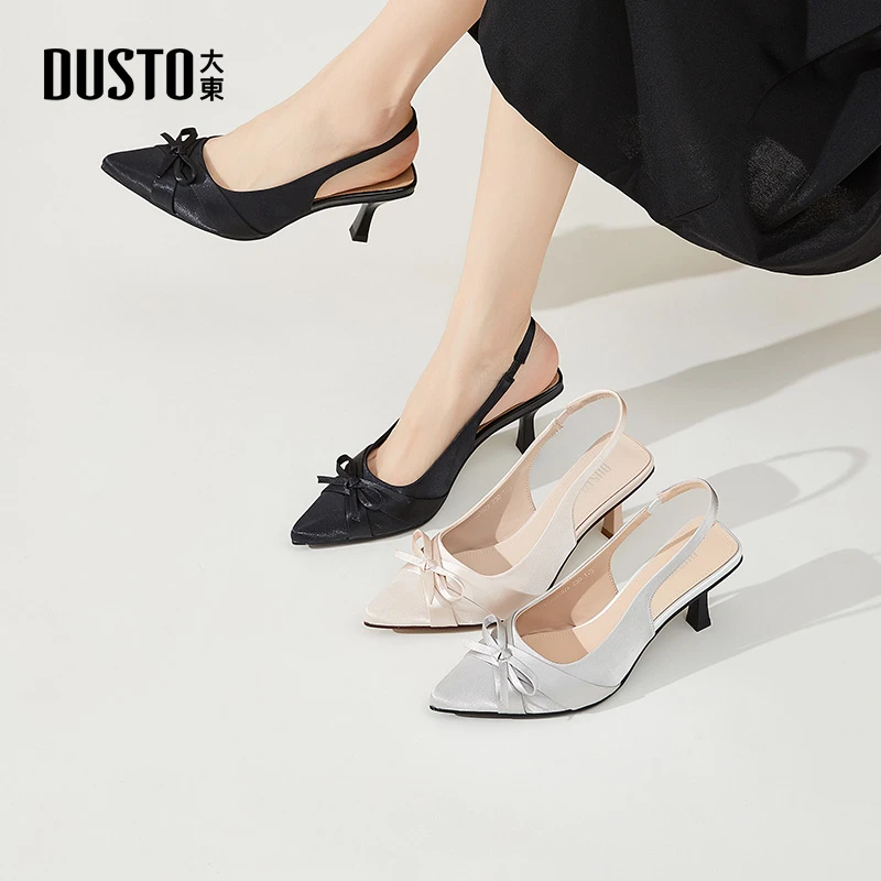 大东后空高跟凉鞋女款2025新款秋季仙女风小个子显高尖头单鞋0187