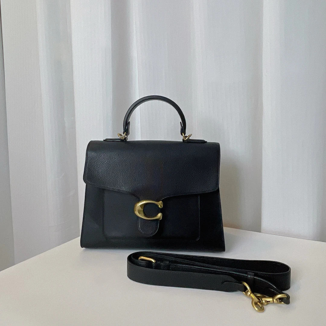 95新 COACH/蔻驰 coach黑金tabby单肩包 B530