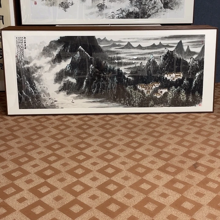 国画手绘作品带框