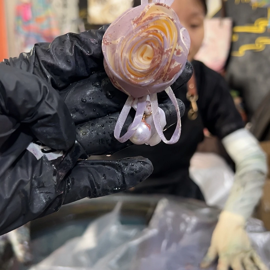 515玫瑰发圈紫云英手作