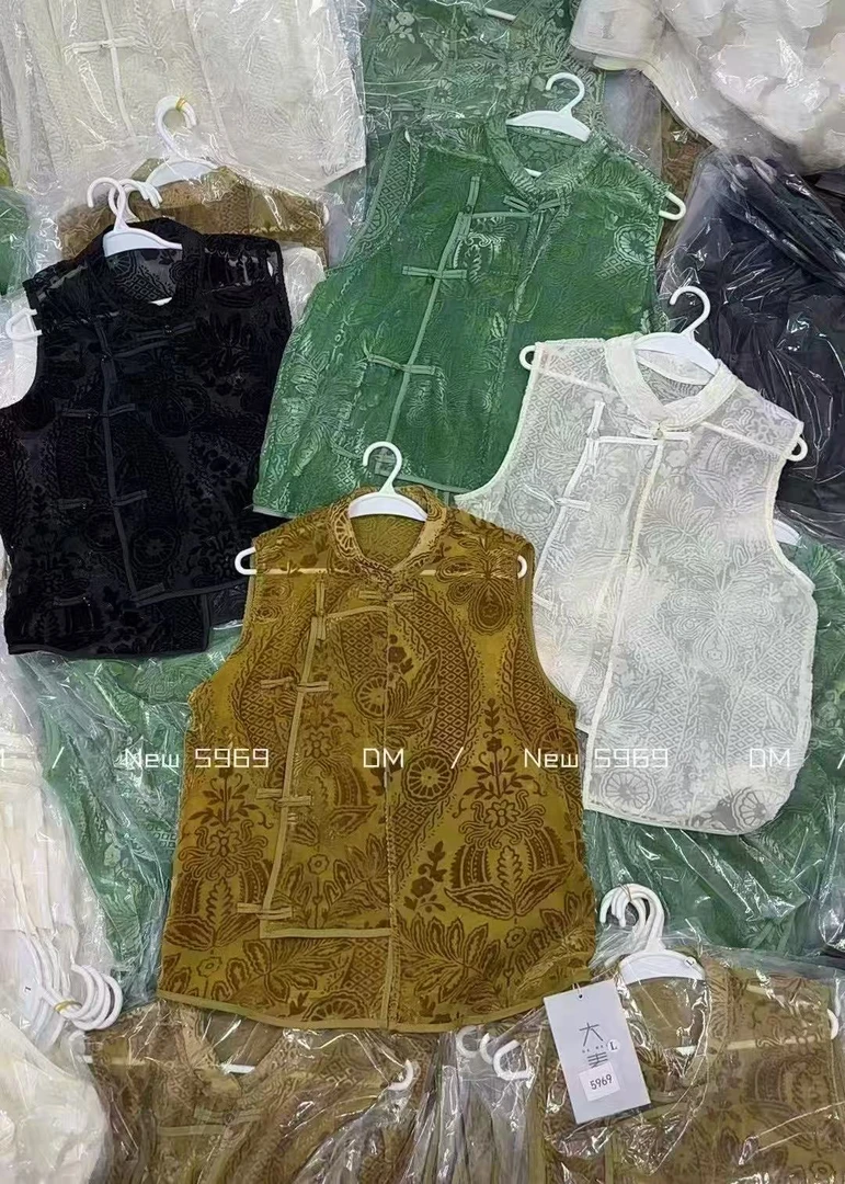 【畅畅】0930款新中式显瘦国风夏季无袖提花马甲背心