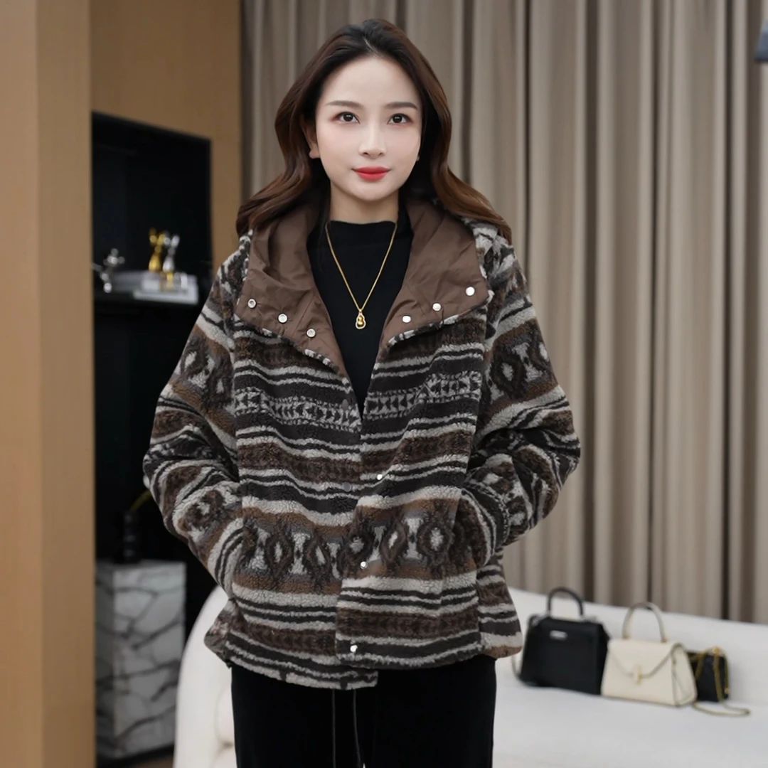 【北欧格调】超好看宽松复古提花费尔岛加厚棉服夹棉外套