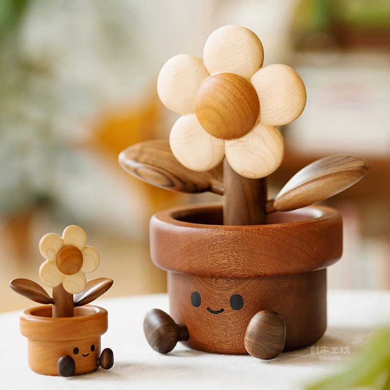 大大太阳花 实木装饰摆件 创意桌面礼品