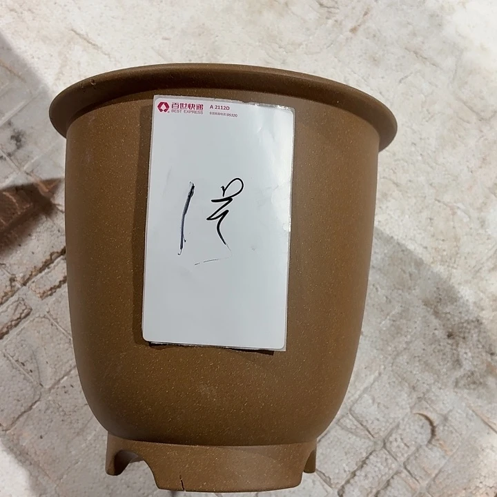 紫砂花盆微瑕高足金钟青段1号