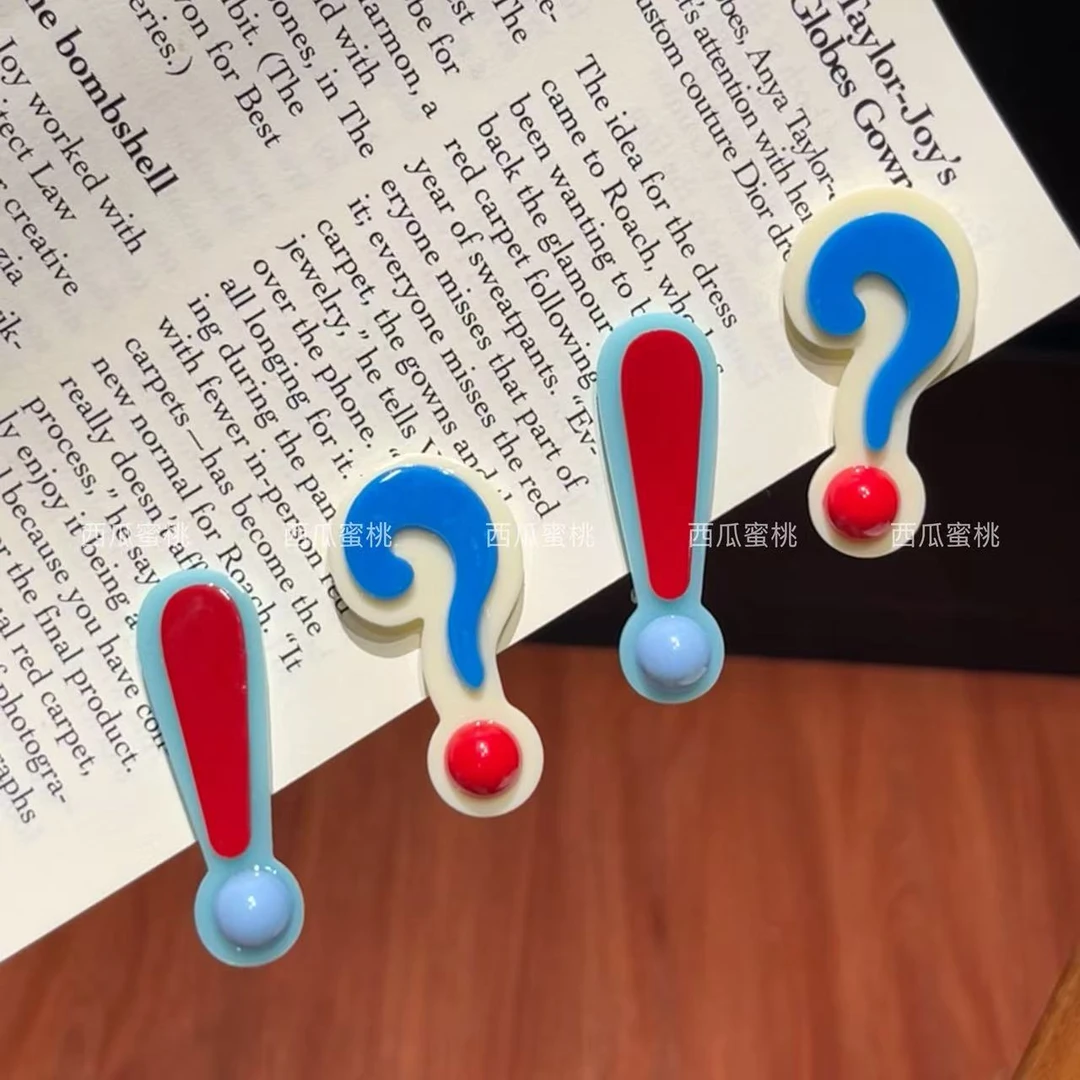 趣味搞怪问号感叹号发夹可爱创意少女碎发刘海鸭嘴ins风百搭发卡