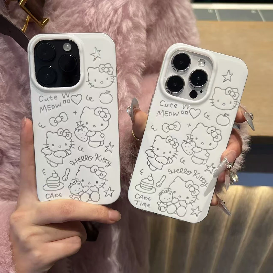 奥菲顿线条甜品天使KT适用苹果17/16冰川手机壳华为vivo小米oppo