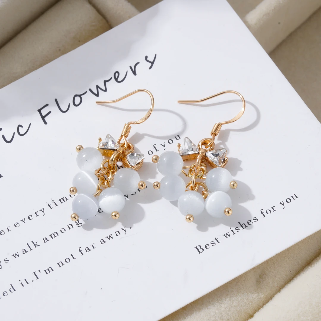 铜合金耳饰 日韩海洋色浅女耳环超仙百搭复古时尚N3484