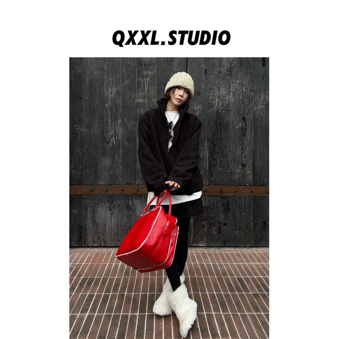 邱小小丽呀 冬季新款韩系设计感双面绒套装女套头卫衣+半裙两件套