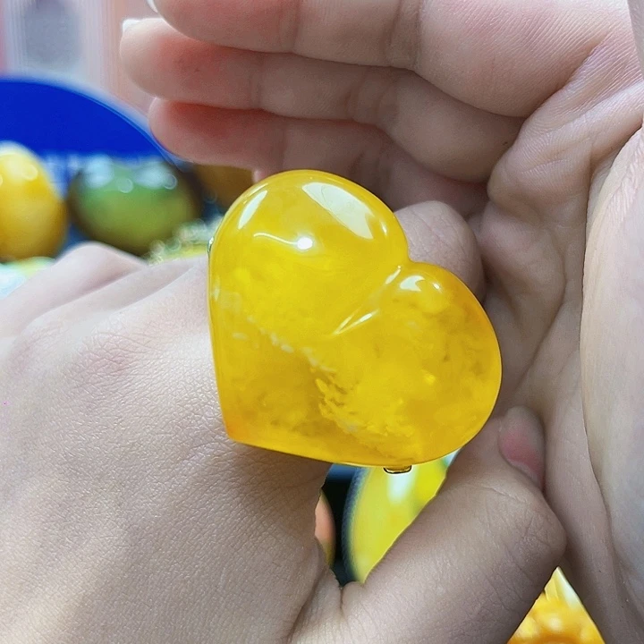 ¥***婧琥珀银S925镶嵌颈饰戒指