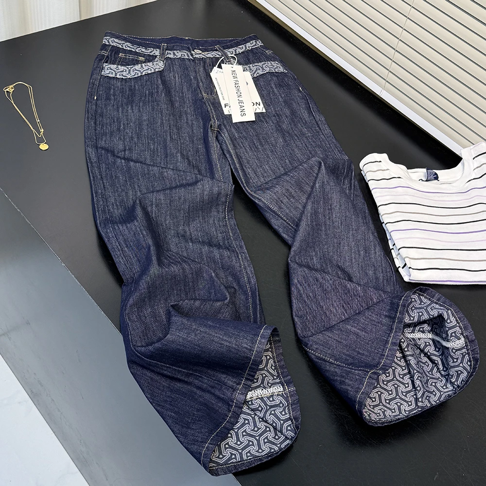 松弛老钱风！夏季薄款软牛仔阔腿裤女时尚百搭显瘦牛仔裤24462