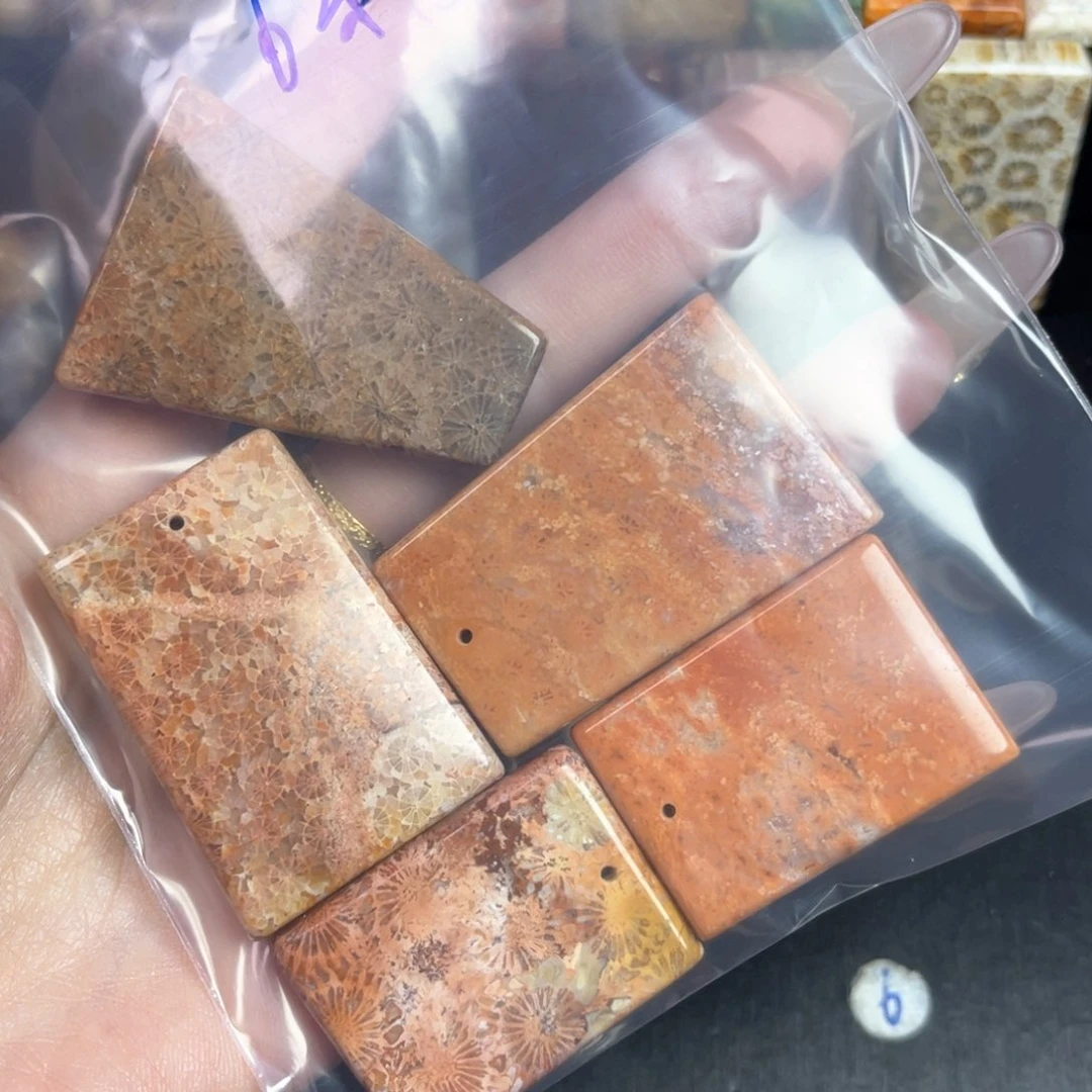 硅化珊瑚（珊瑚玉）未镶嵌吊坠