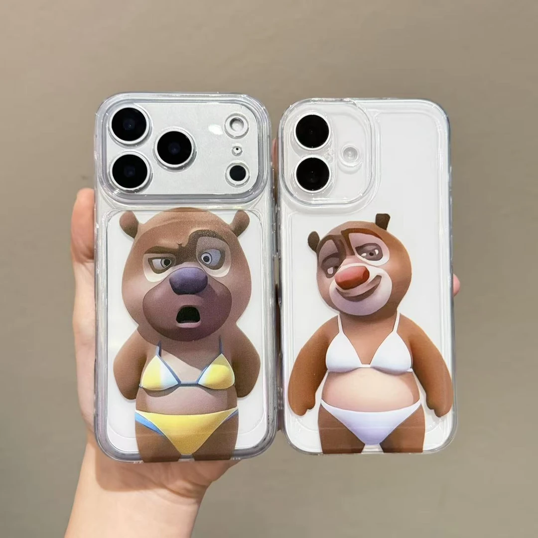 比基尼熊大熊二适用苹果17promax手机壳16小米华为14防摔可爱