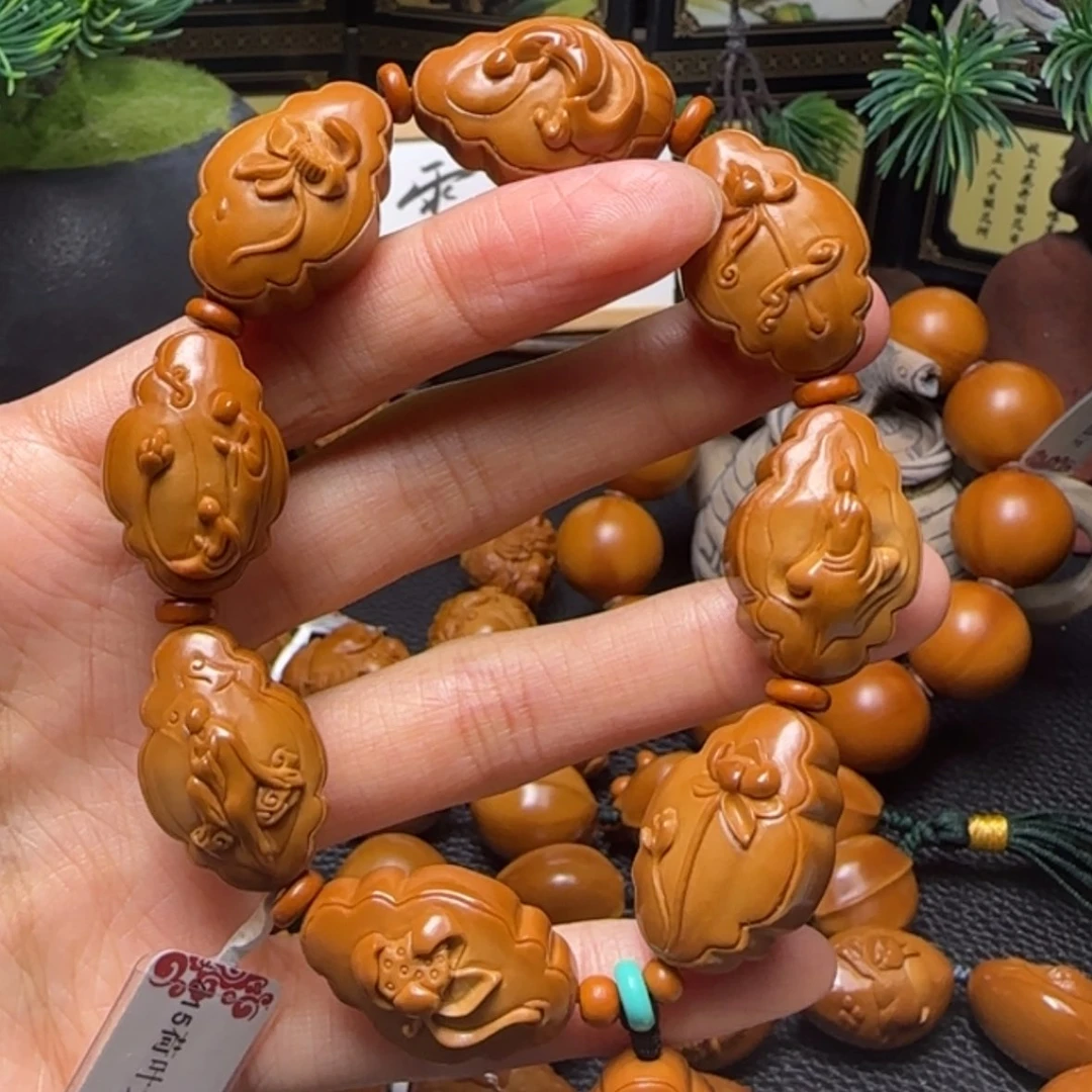 【闪购商品】橄榄核手串荷叶无相