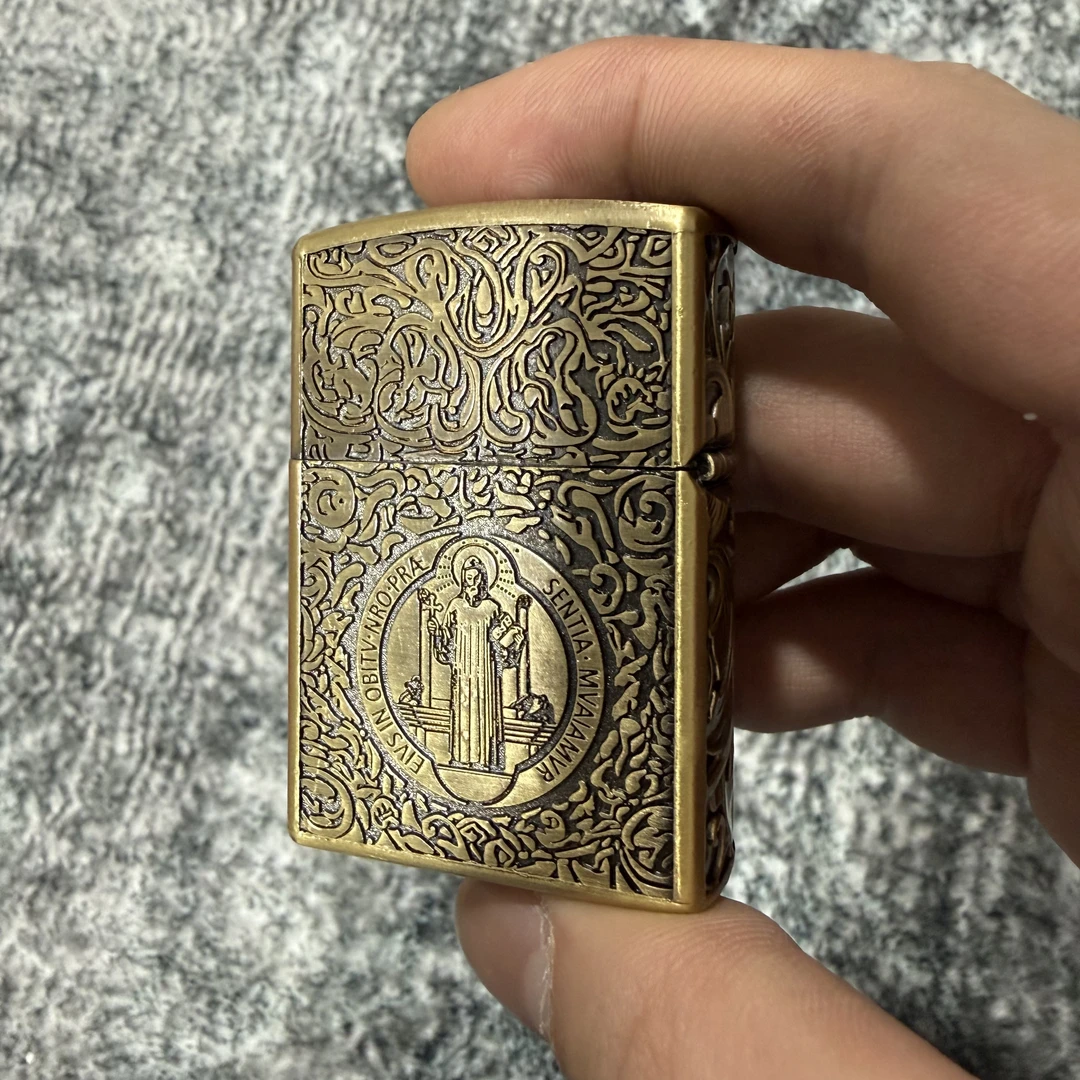 经典老式砂轮防风康斯坦丁打火机双面浮雕