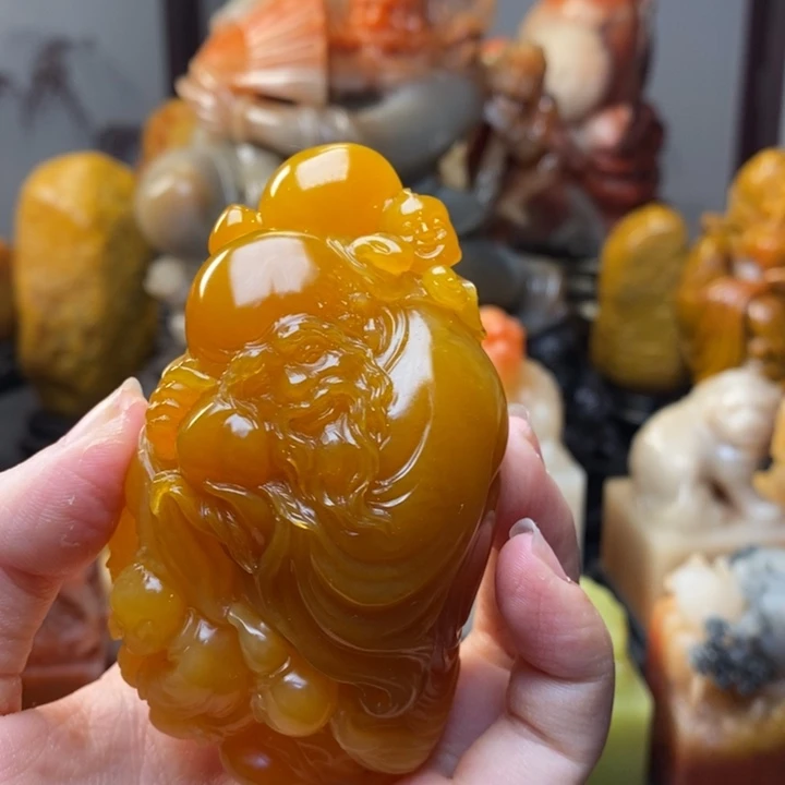 清***月寿山石印石寿山石雕刻