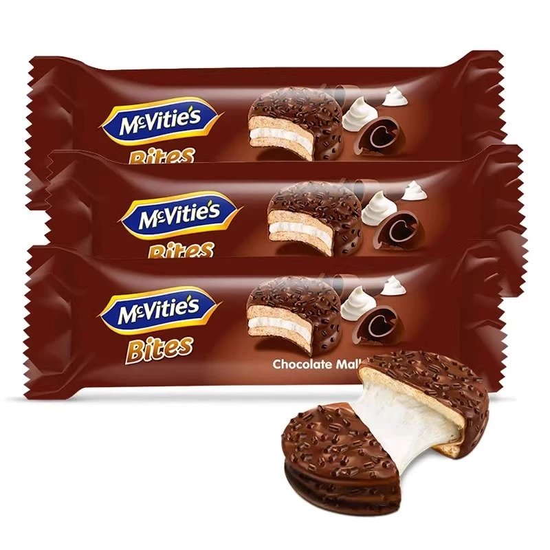 McVitie's麦维他巧克力涂层棉花糖夹心饼干77克