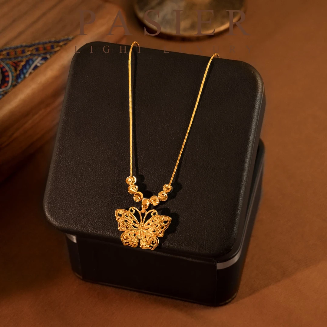 铜合金项链 铜合金  铂思亚 [花丝蝶语]项链BD9805