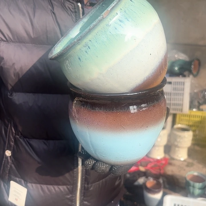 红陶颜色不挑瑕疵两个口径15高度14