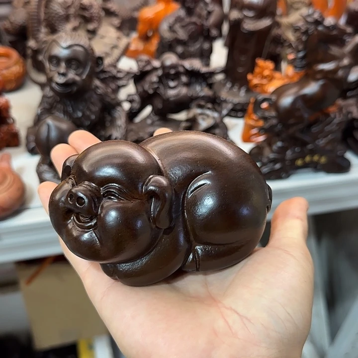 木黑檀木12福气猪一只