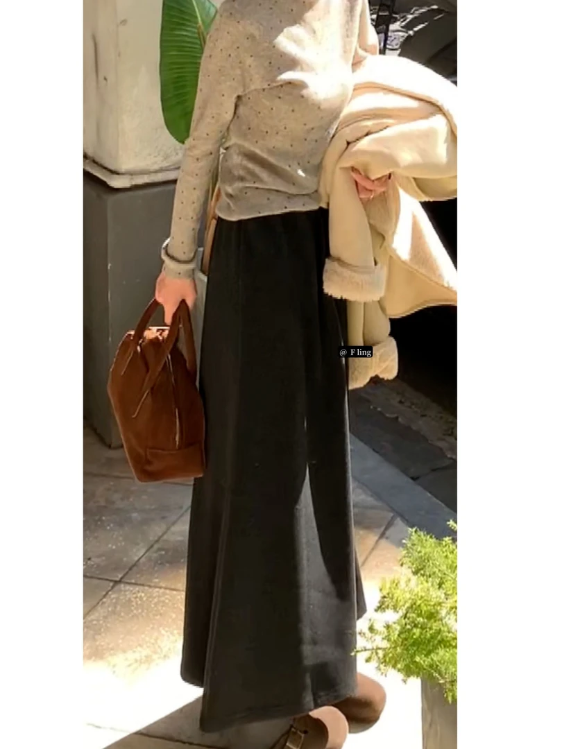 【芳龄F.LING】素纤 简约百搭半身裙休闲显瘦FL0533