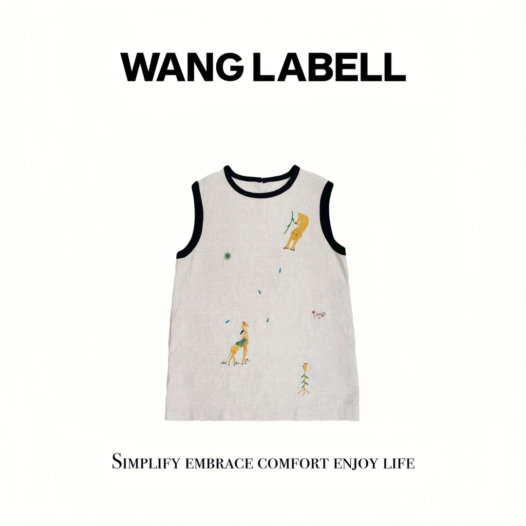 【王斌家】 | 动物无袖刺绣上衣  百搭圆领复古时尚