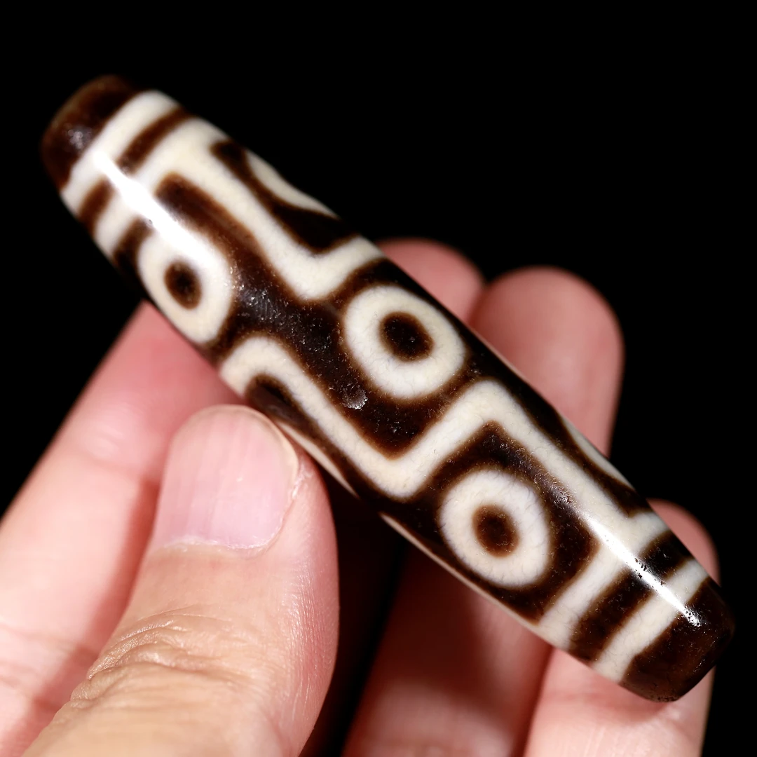 一代老台湾上肯天珠老超顶老许亲工折线九眼玛瑙锁骨百搭轻奢时尚
