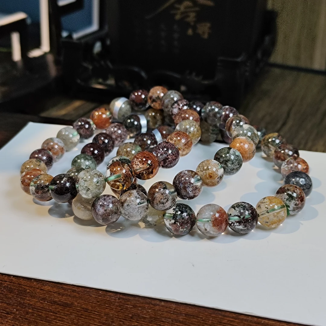 【书记甄选】天然四季幽灵单圈手链  多样式发一件  约9mm 222ck