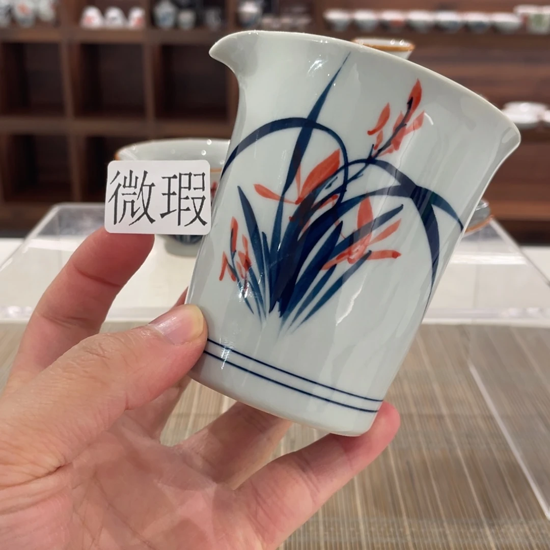 釉下手绘茶具微瑕