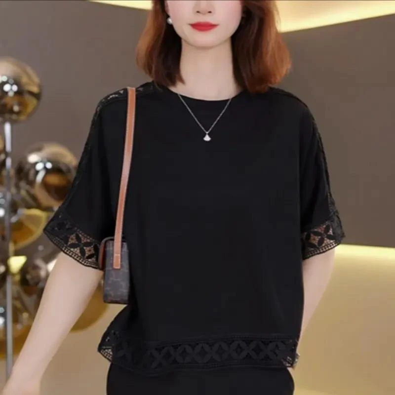 夏天透气短袖T恤女2025年夏季新款时尚百搭显瘦上衣 2951