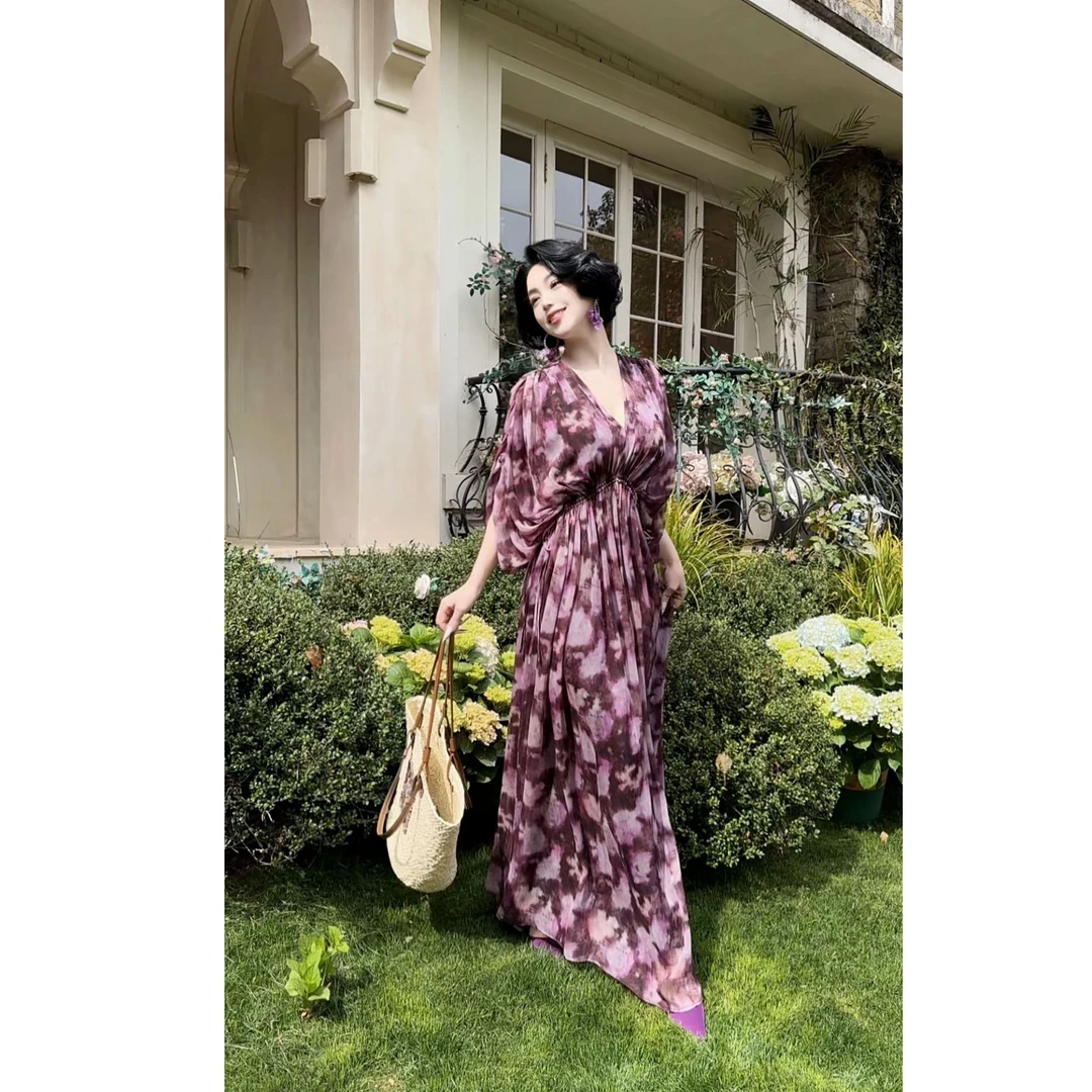 LYXJ【马蒂斯之旅】碎花连衣裙2025春夏新款气质收腰显瘦约会连衣裙