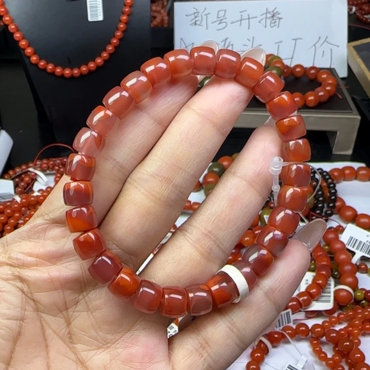 未镶嵌手链南红玛瑙瓦西烟紫8mm